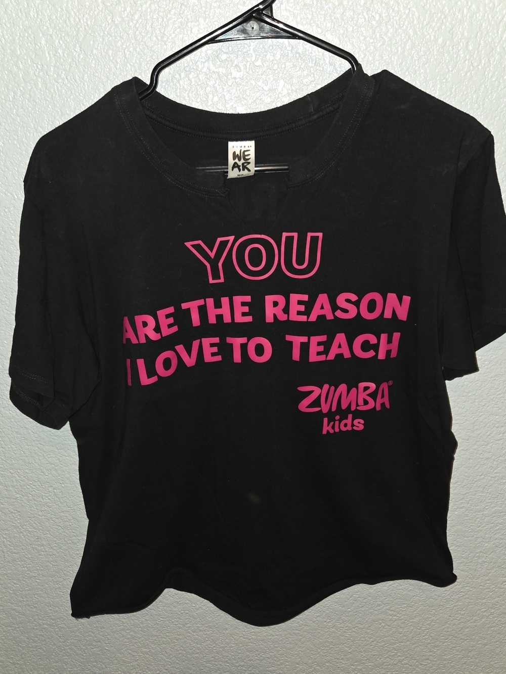 Zumba KIDS Instructor Black Tee with Hot Pink Slogan